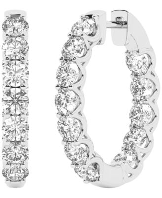 Lab-Grown Diamond Hoop Earrings (5 ct. t.w.) in 10k White Gold