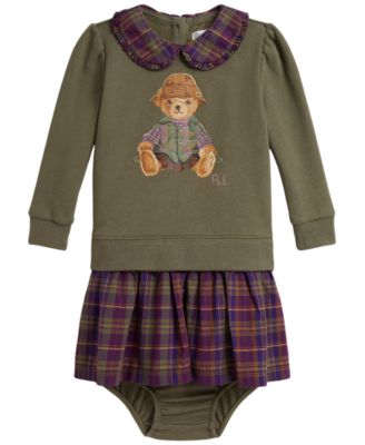 Baby Girls' Polo Bear Fleece Dress with Bloomer, 2-Piece Set