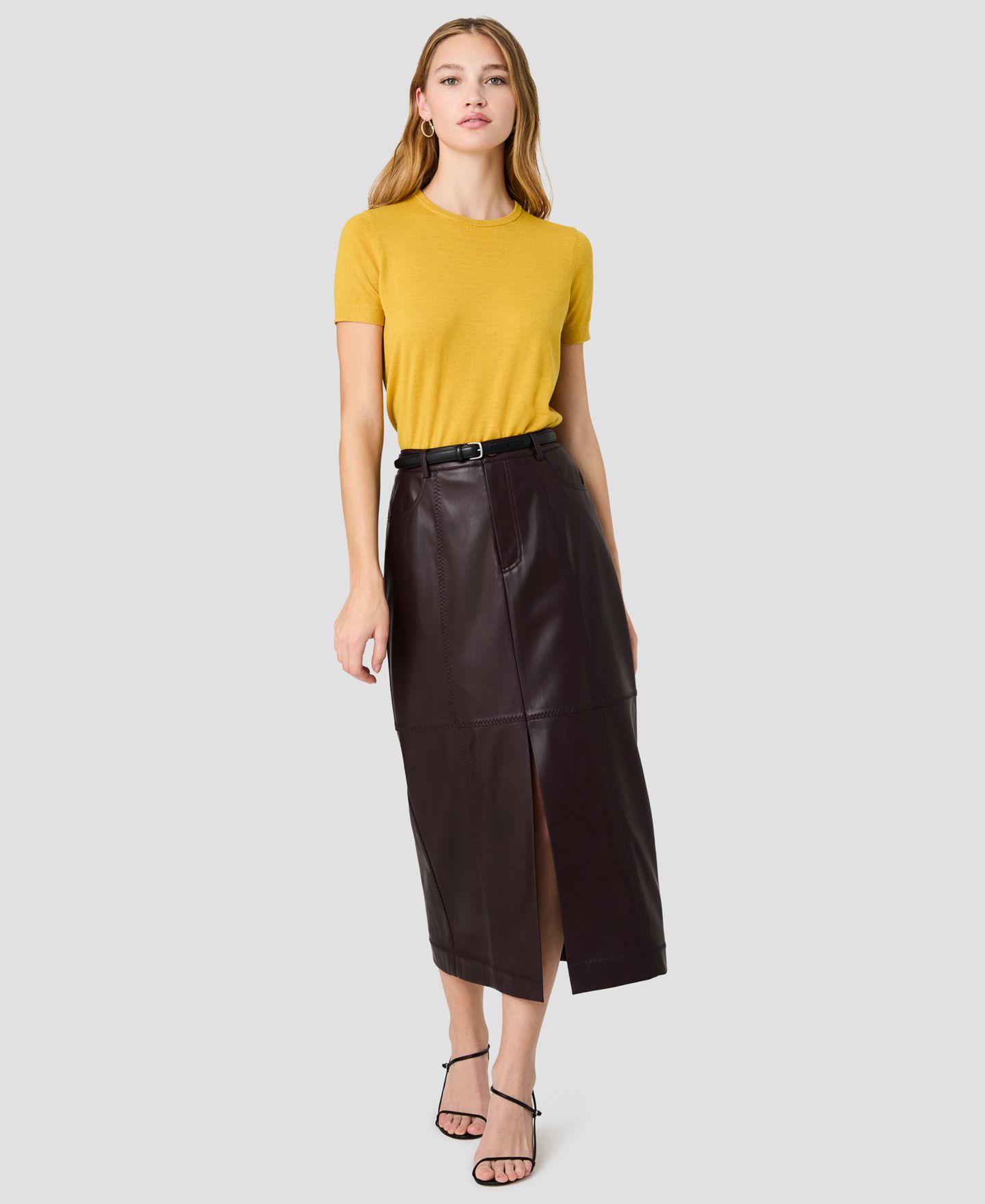 Женская юбка French Connection Madeline Fitted Midi, цвет: Какао коричневый — фото 2