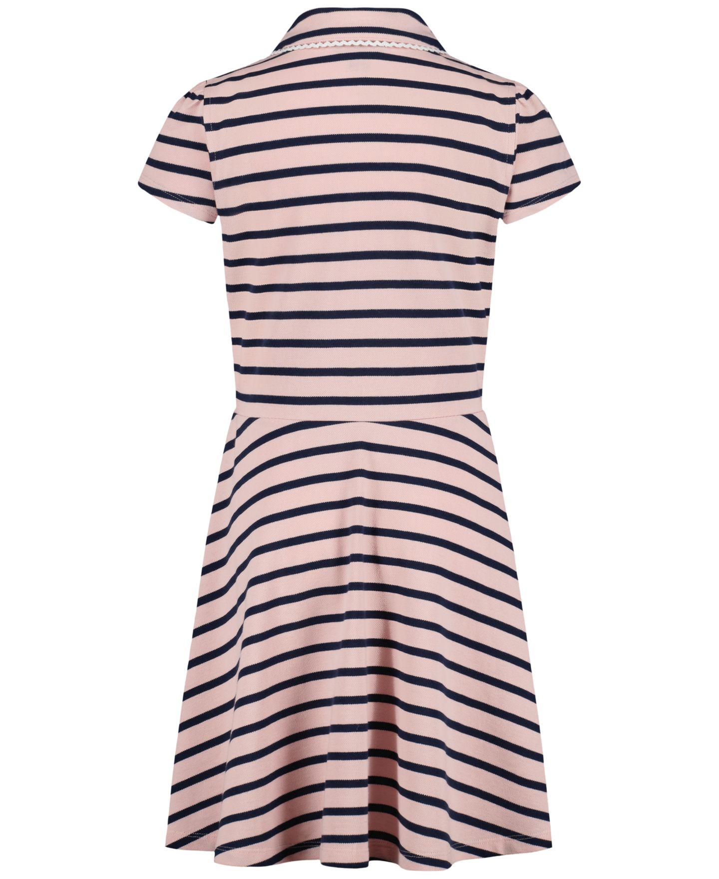 Платье Tommy Hilfiger Striped Polo Collar Dress для девочек, цвет: Lotus — фото 2