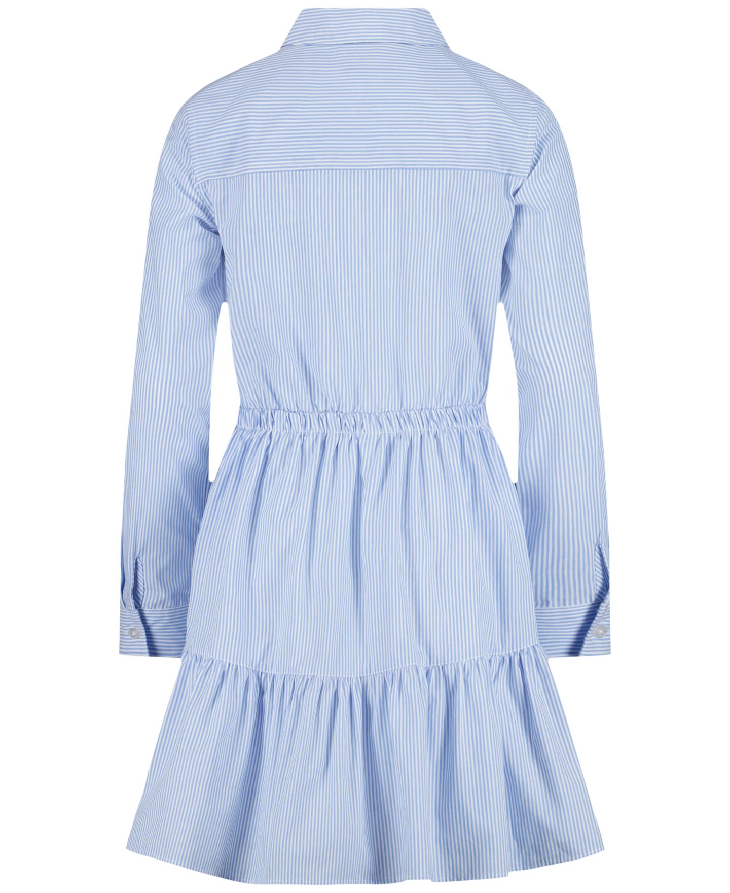 Платье Tommy Hilfiger Striped Long-Sleeve Shirt Dress для девочек, цвет: Белый — фото 7
