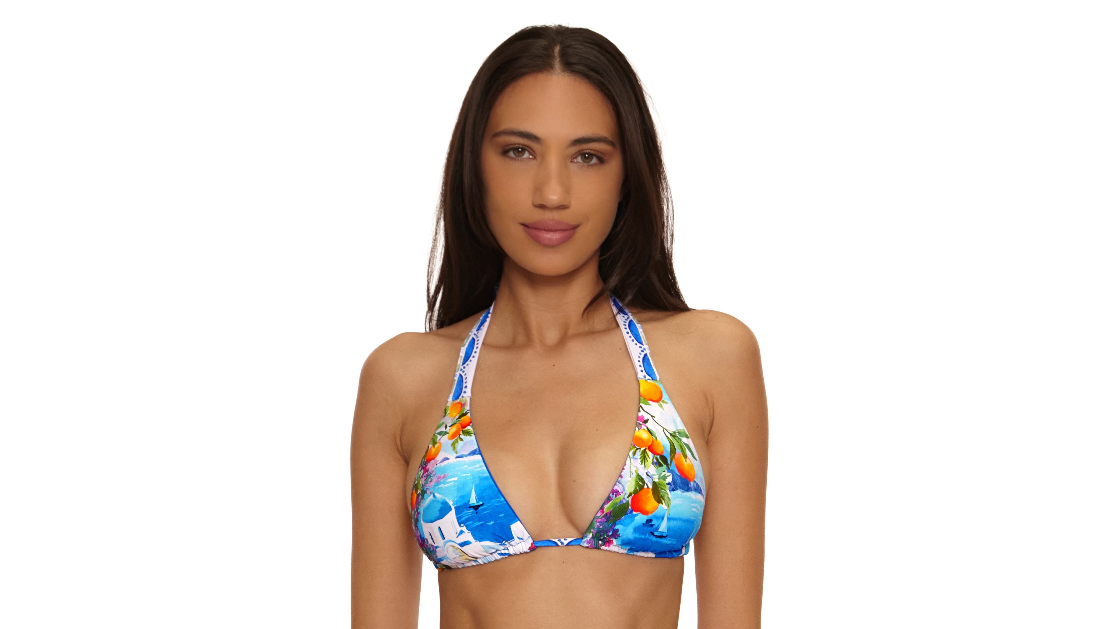 Becca Women's Mykonos Cheryl Reversible Triangle Swim Bikini Top