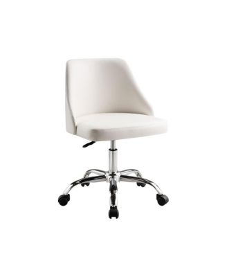 Faux Leather Adjustable Height Swivel Rolling Office Chair