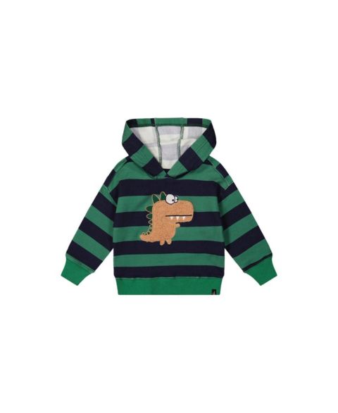 Худи Deux par Deux Fleece with Applique для мальчиков, цвет: Синий полосатый зелёный