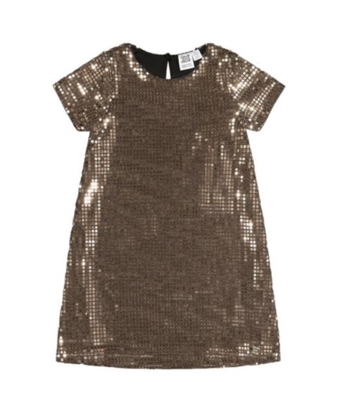 Платье Deux par Deux Short Sleeve A Line Dress для девочек, цвет: Бежевый