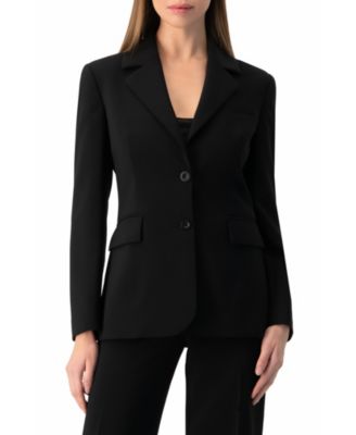 Women's Tailored Two-Button Black Power Blazer