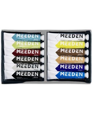 Metallic Acrylic Paint, Set of 12 Vibrant Colors Acrylic Tubes 0.74oz/22ml, Heavy Body Art Craft Paints for Artists, Kids and Beginner