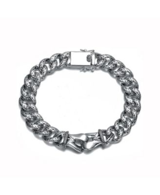 Unique Men's 14K Gold Plated Vine Enamel Detail Chain Bracelet
