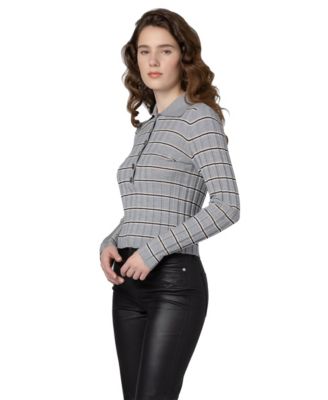 Women's Second Date Knit Stripe Polo Top thumbnail 3
