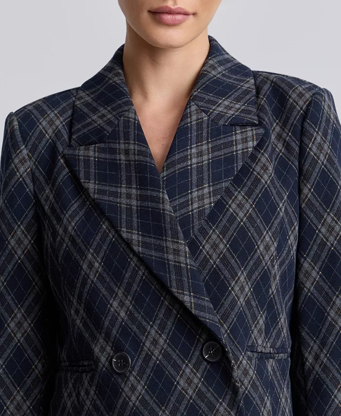 Women's Cropped Double-Breasted Blazer - thumbnail 7