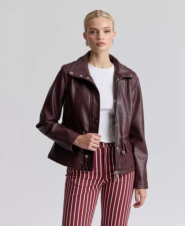 Women's Textured Mock-Neck Jacket - thumbnail 2