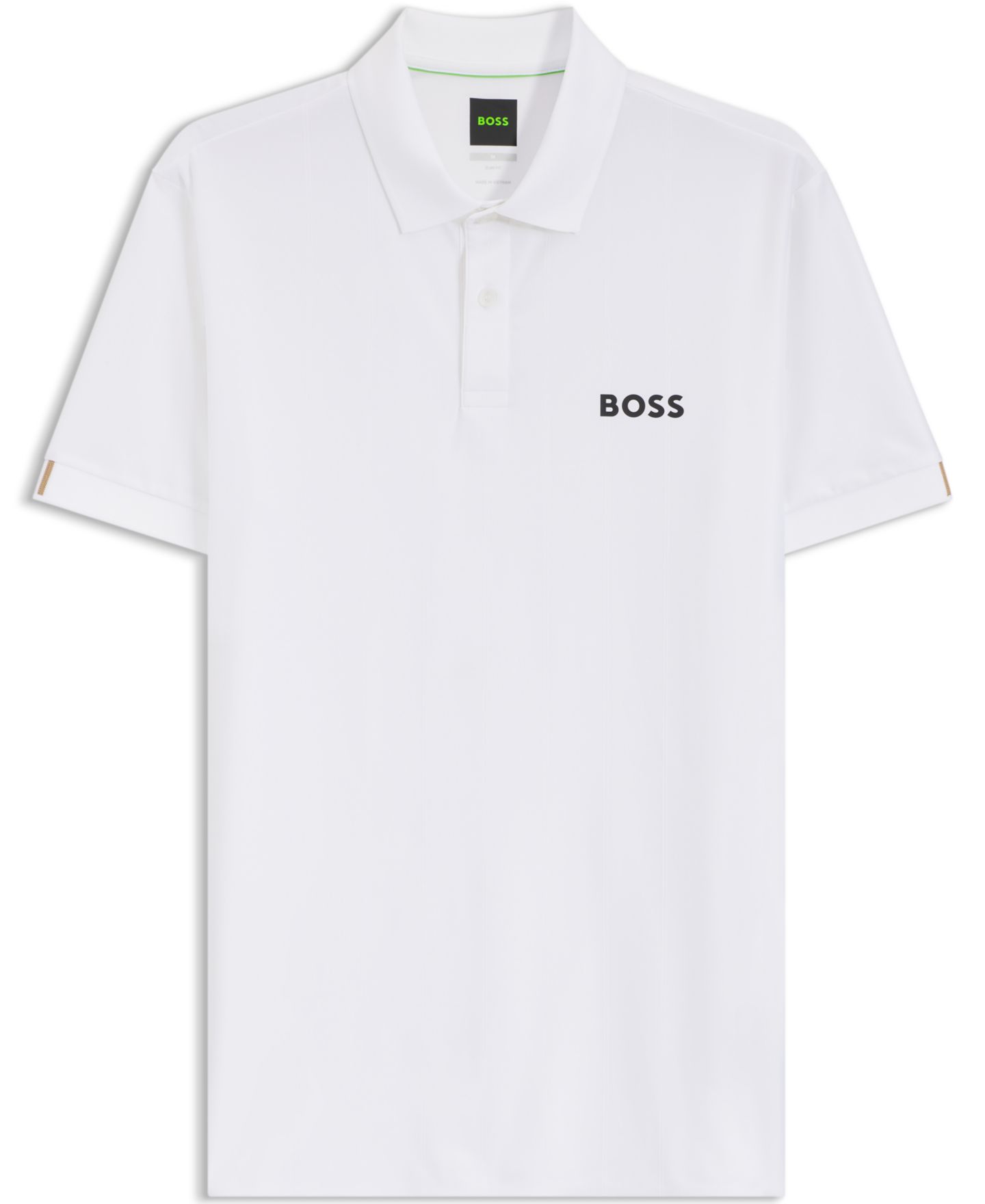 Мужское поло Hugo Boss Four-Way Stretch Stripe-Jersey Slim-Fit Polo Shirt, цвет: Чёрный — фото 10