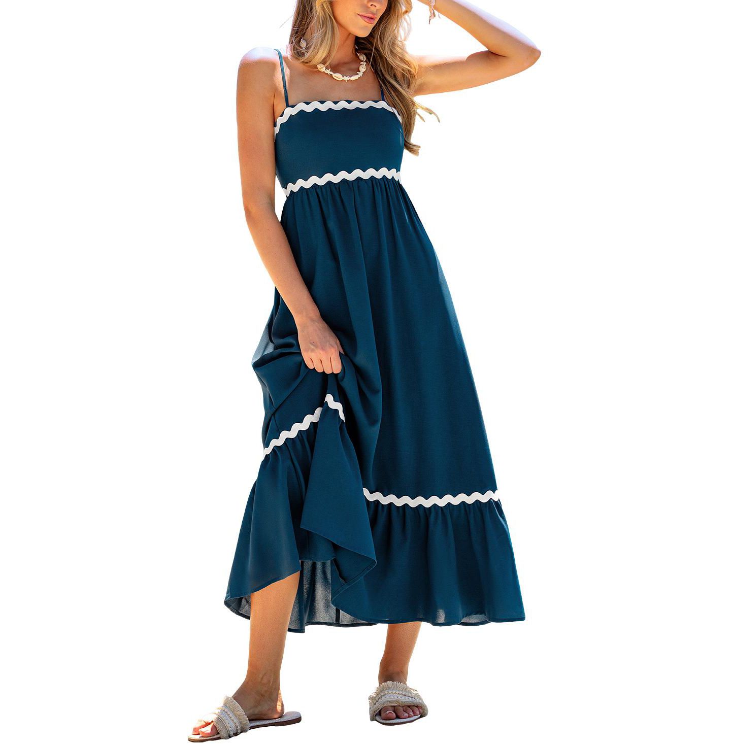 Женское платье Cupshe Weekend Away Blue Maxi Beach, цвет: Средний синий — фото 1