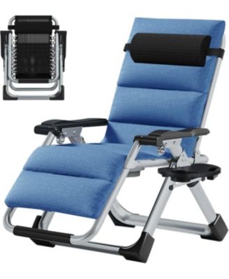 Zero Gravity Chair Reclining Lounge Chair with Removable Cushion and Tray for Indoor and Outdoor