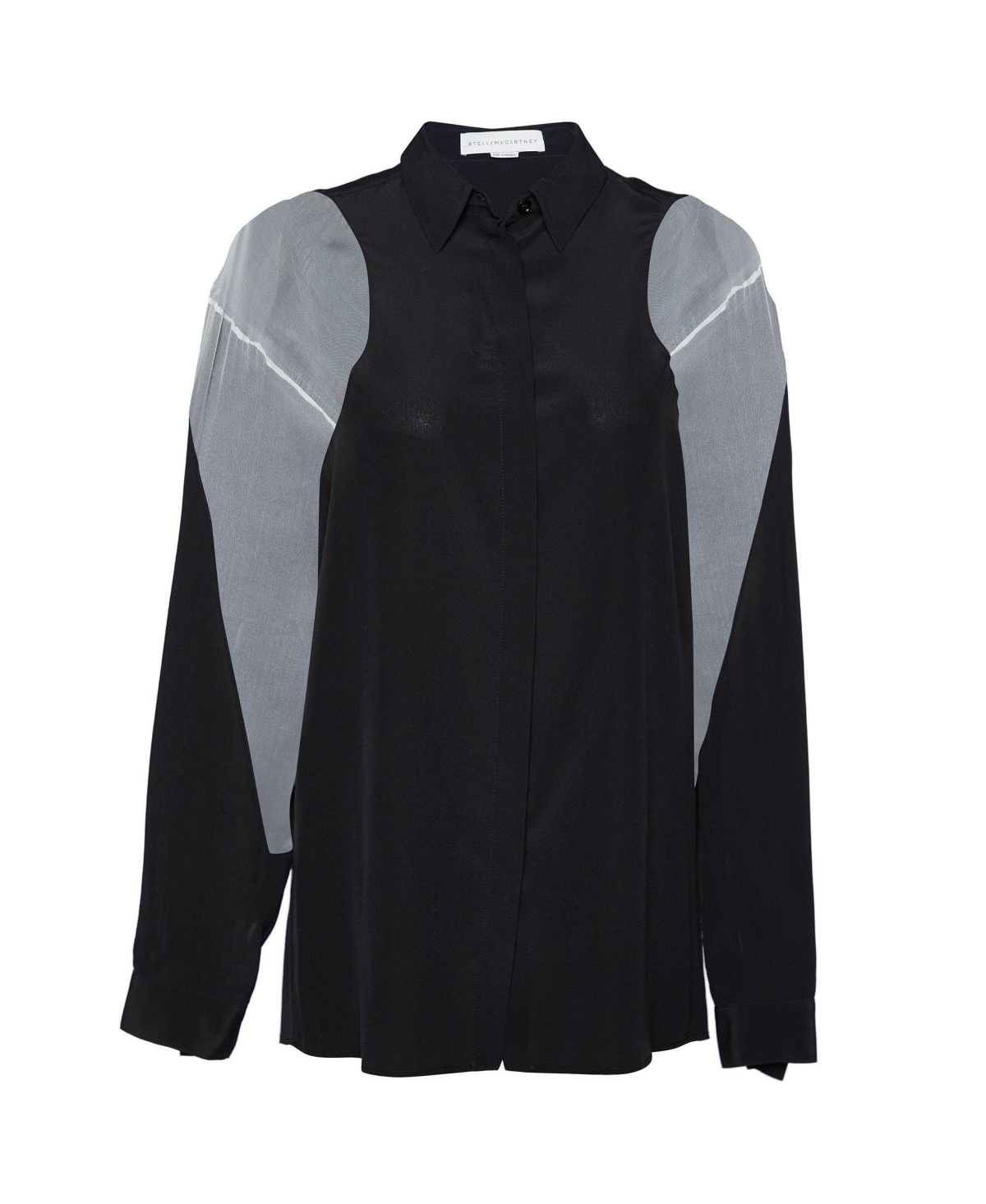 Pre-Owned Stella Mccartney Women's Silk Contrast Panel Button-Front Shirt