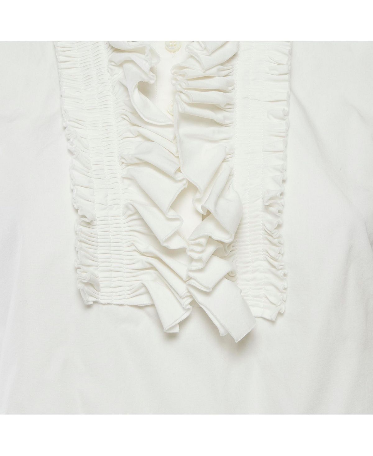 Pre-Owned Givenchy Women's Ruffled Cotton Poplin Blouse view 3 — MAYCSS fashion products