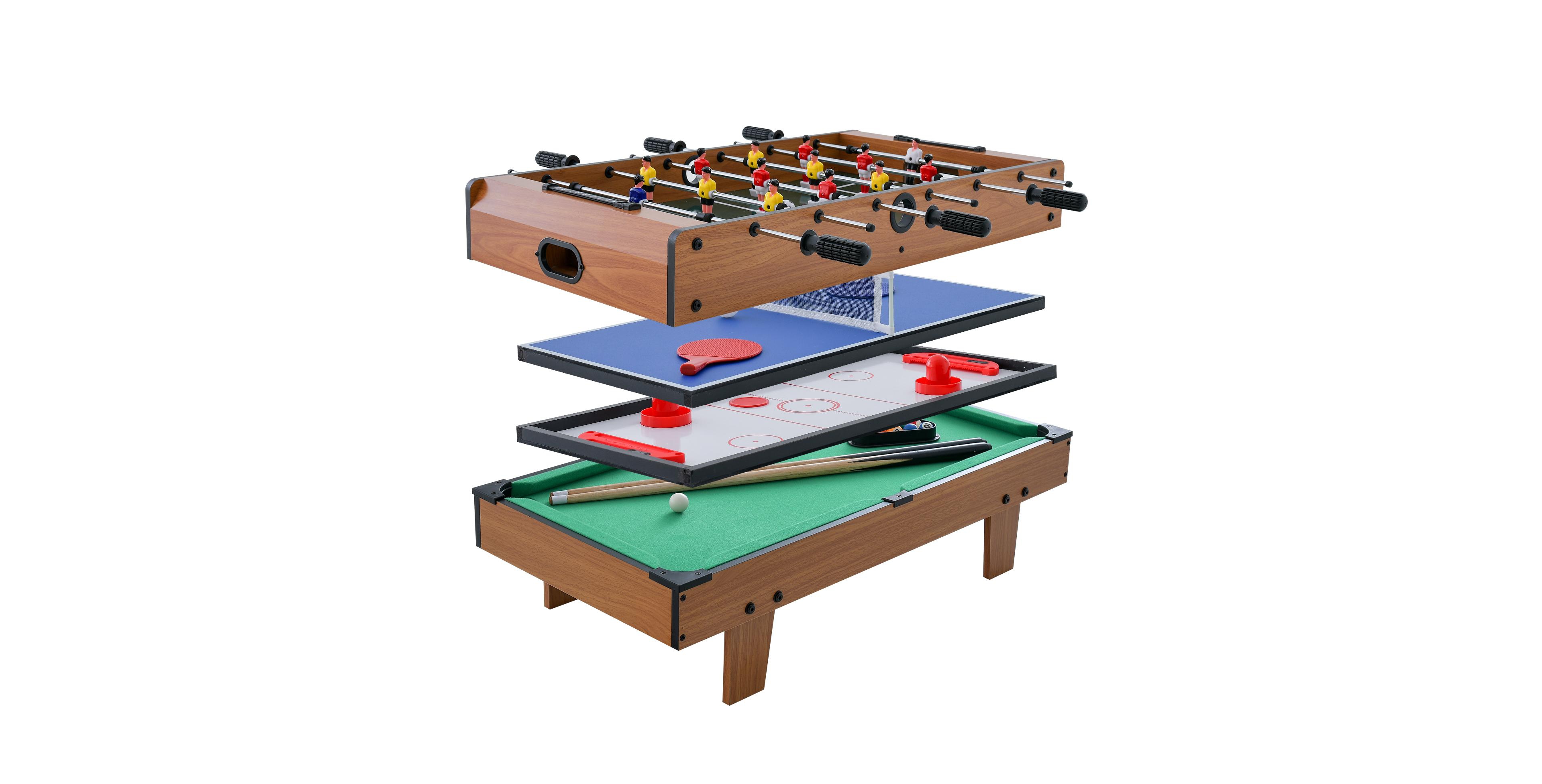Slickblue Multi Game Table 4-in-1 Set with Foosball, Pool, Air Hockey and More