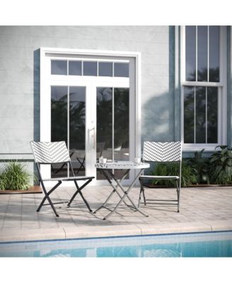 Ciel Three Piece Folding Bistro Set in PE Rattan with Metal Frames for Indoor and Outdoor Use