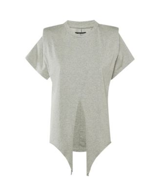 Women's Belita Padded Shoulder Tie-Front Cotton T-Shirt