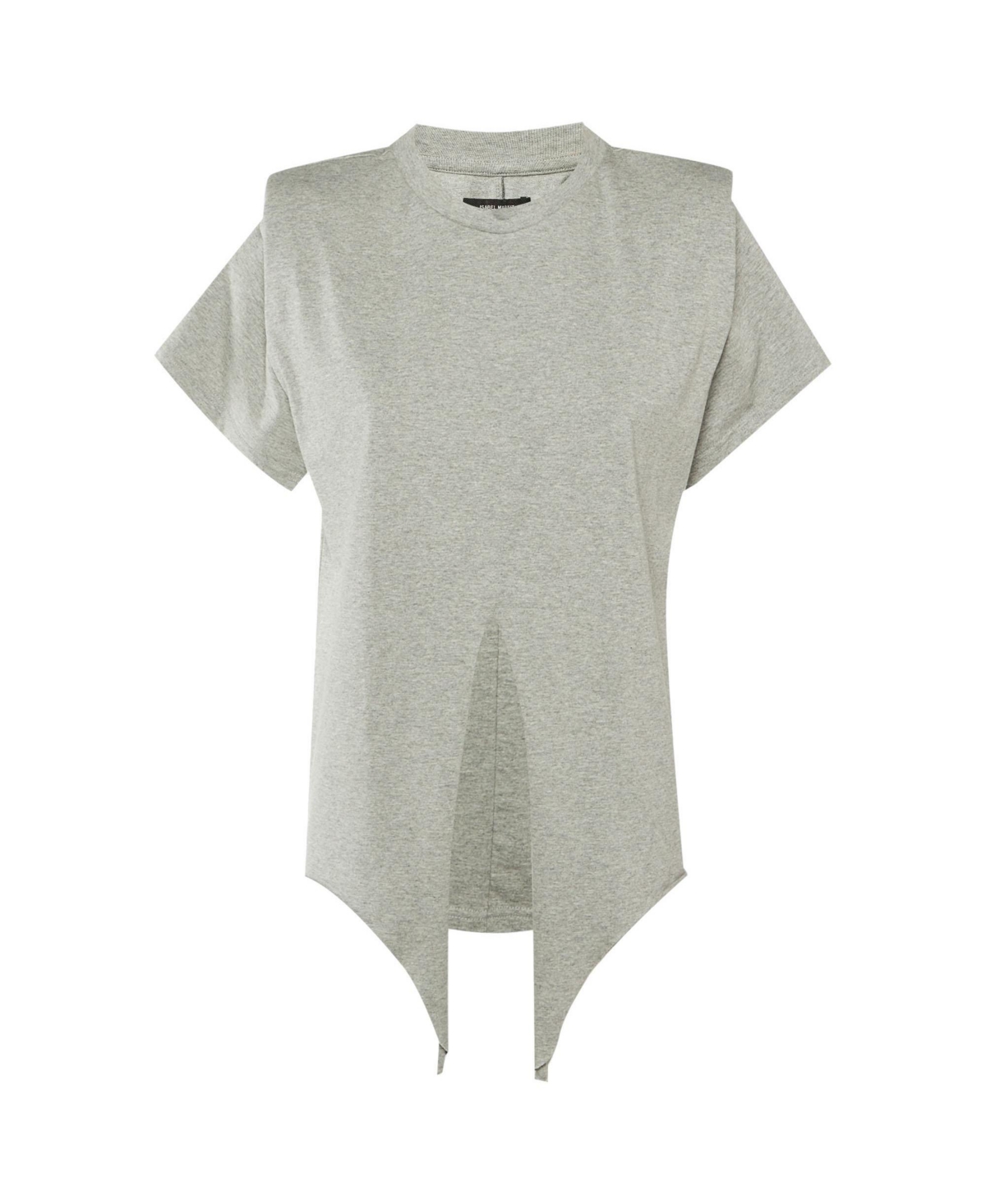 Pre-Owned Isabel Marant Women's Belita Padded Shoulder Tie-Front Cotton T-Shirt - Grey