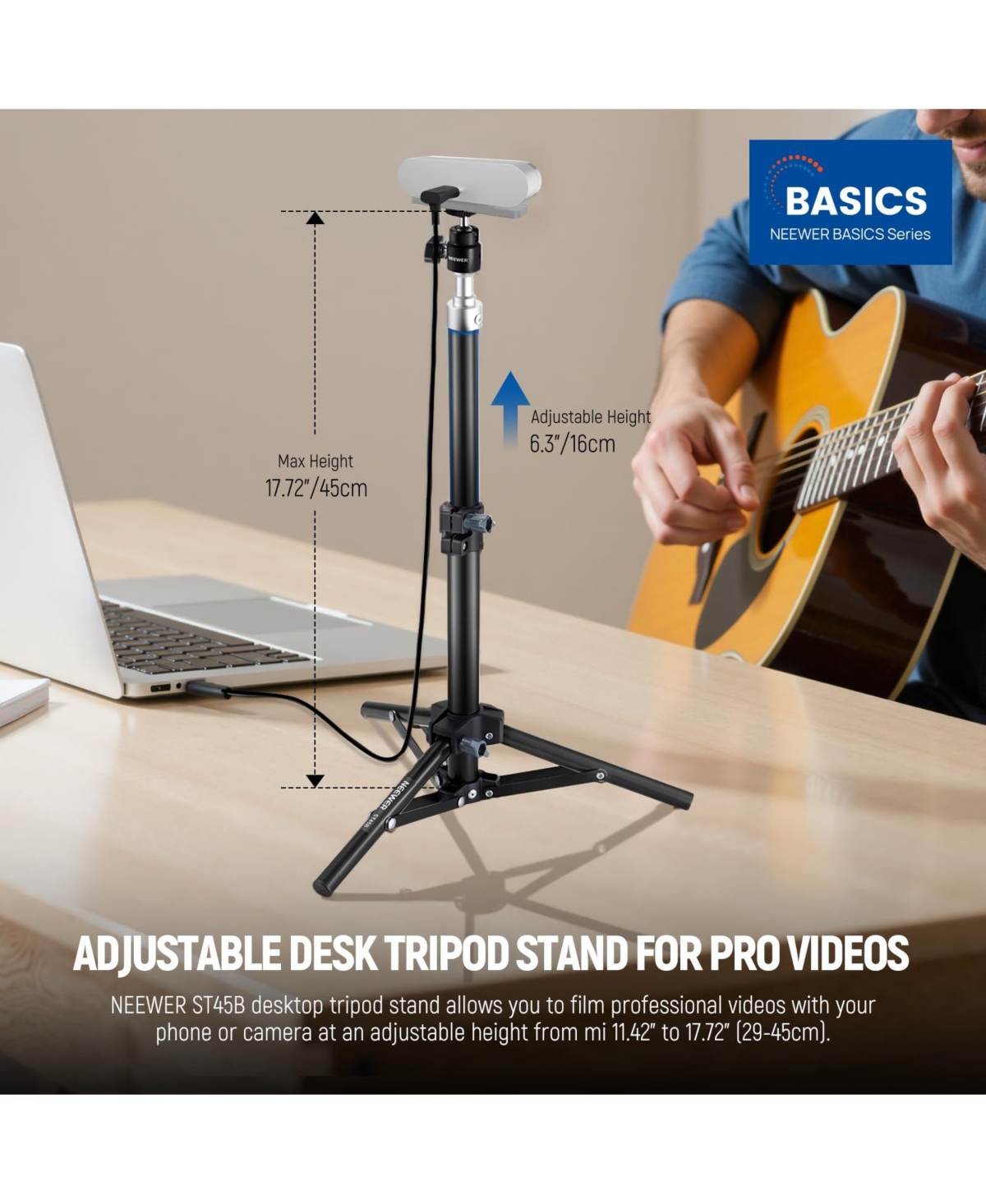Neewer ST45B Ring Light with 2.2lb, 1kg for Logitech Anker Emeet Webcam Ring Light for Video