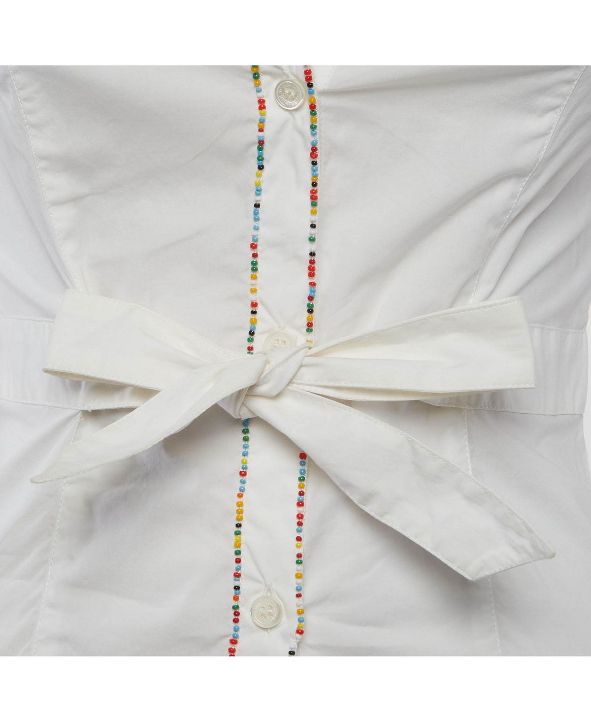 Pre-Owned Love Moschino Women's Beaded Cotton Belted Shirt view 3 — MAYCSS fashion products