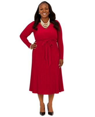 Women's V-Neck Long-Sleeve Dress