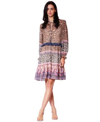 Women's Ruffle Details Long-Sleeve Dress