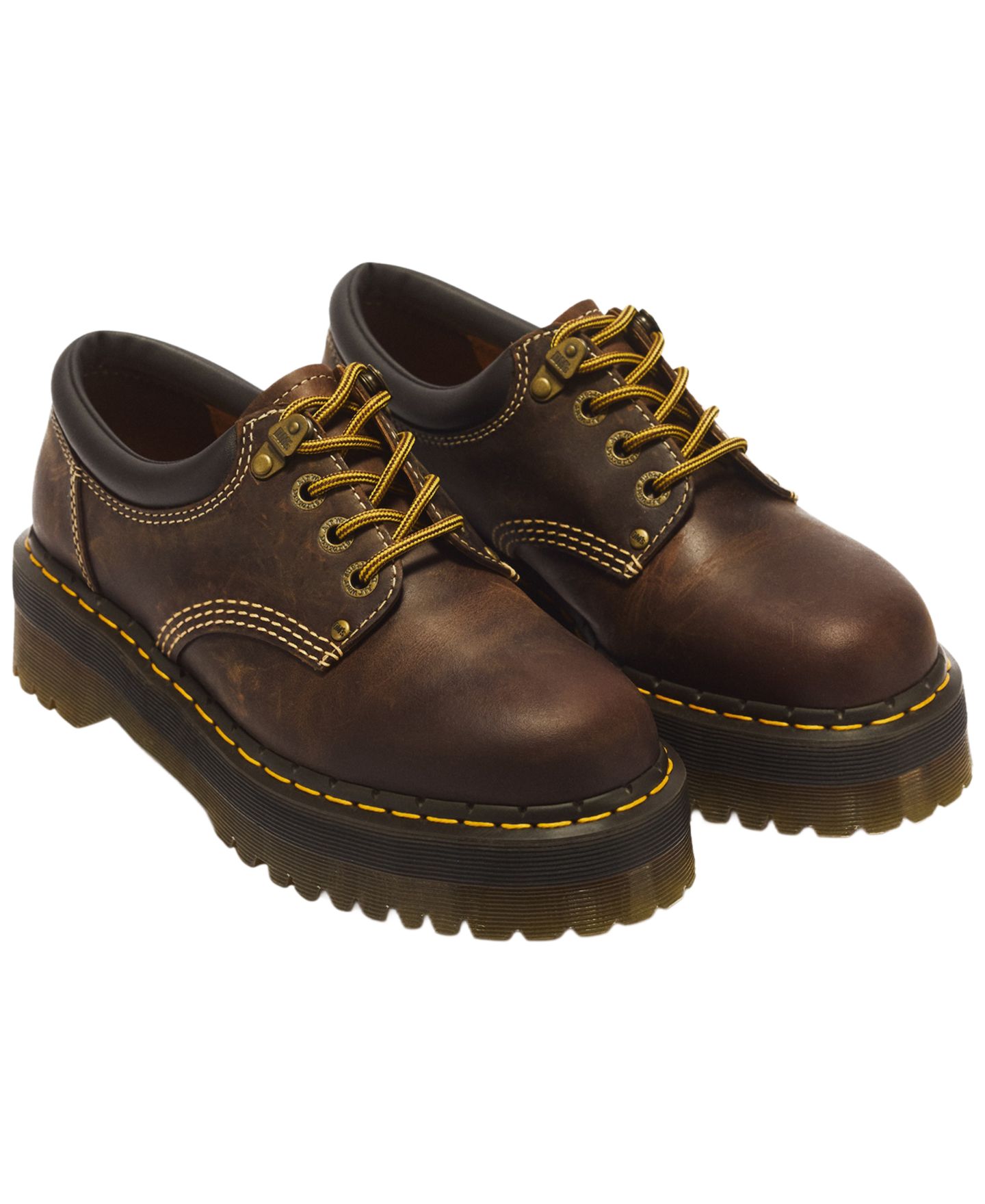 Женские кроссовки Dr. Martens 8053 Quad Arc Leather Lace-Up Casual, цвет: Тёмный коричневый — фото 5