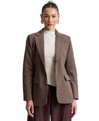 Women's Notch Lapel Collar Belted Blazer