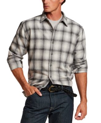 Men's Plaid Faux Wool Overshirt Jacket