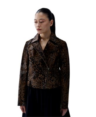 Women's Your Itch Leopard-Print Kangaroo Leather Jacket