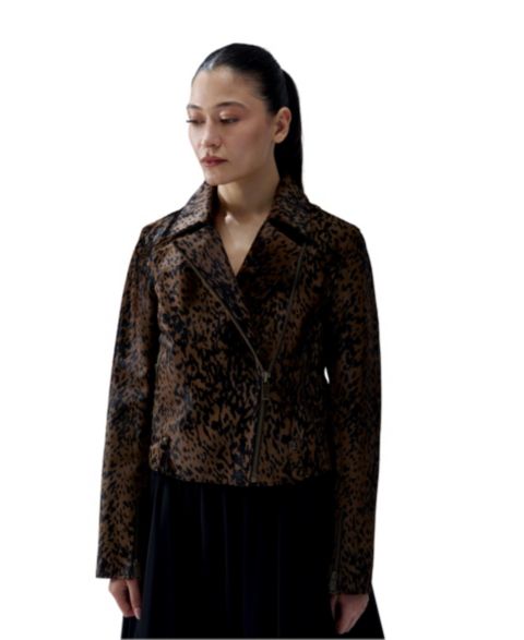 Женские куртки PCFG Women's Your Itch Leopard-Print Kangaroo Leather Jacket