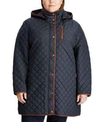 Plus Size Hooded Quilted Coat, Created for Macy's