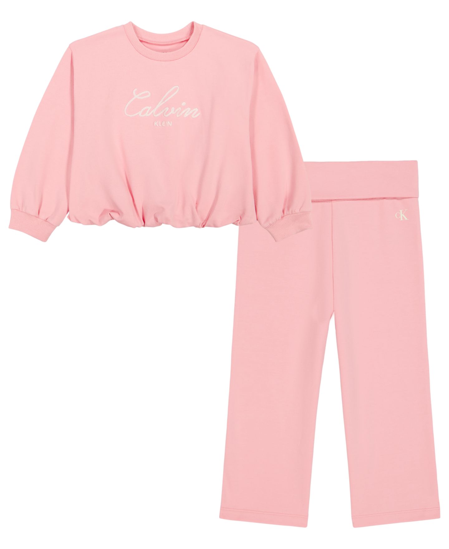 Детский комплект Calvin Klein: свитшот и брюки, 2T-6X, цвет: Розовый — фото 5