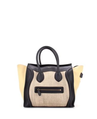 Mini Tricolor Luggage Bag Canvas and Leather