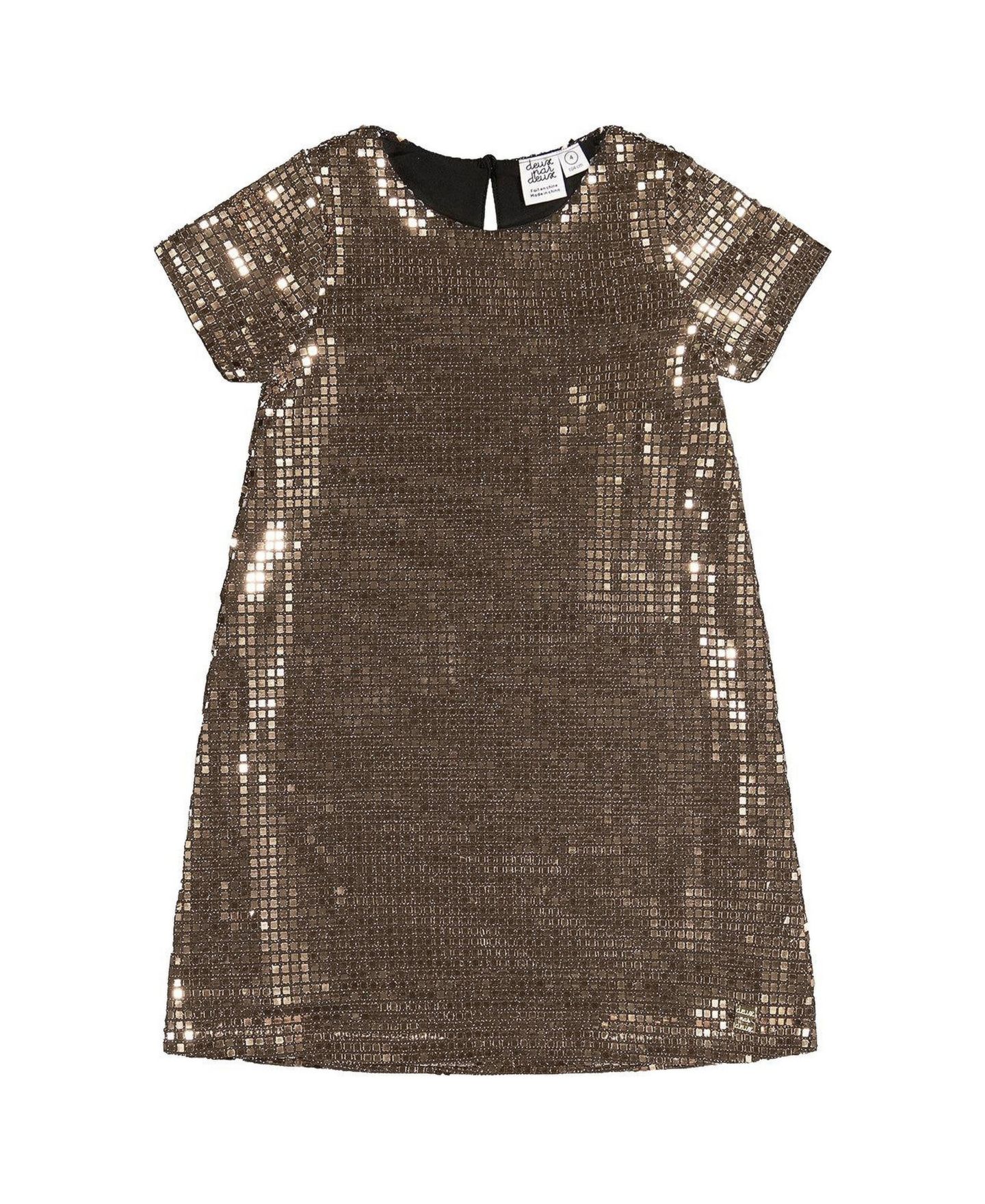 Платье Deux par Deux Short Sleeve A Line Dress для девочек-малышей, цвет: Бежевый — фото 1