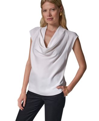 Women's Cowl-Neck Cap-Sleeve Top