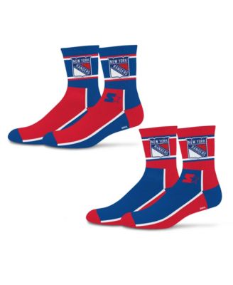 Men's and Women's 2-Pack Blue/White New York Rangers Double Color Block Mid-Crew Socks