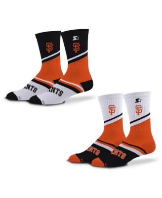 Men's and Women's 2-Pack Black/Orange San Francisco Giants Old School Crew Socks Set