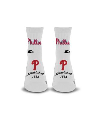 Men's and Women's White Philadelphia Phillies Established Stencil Quarter Socks