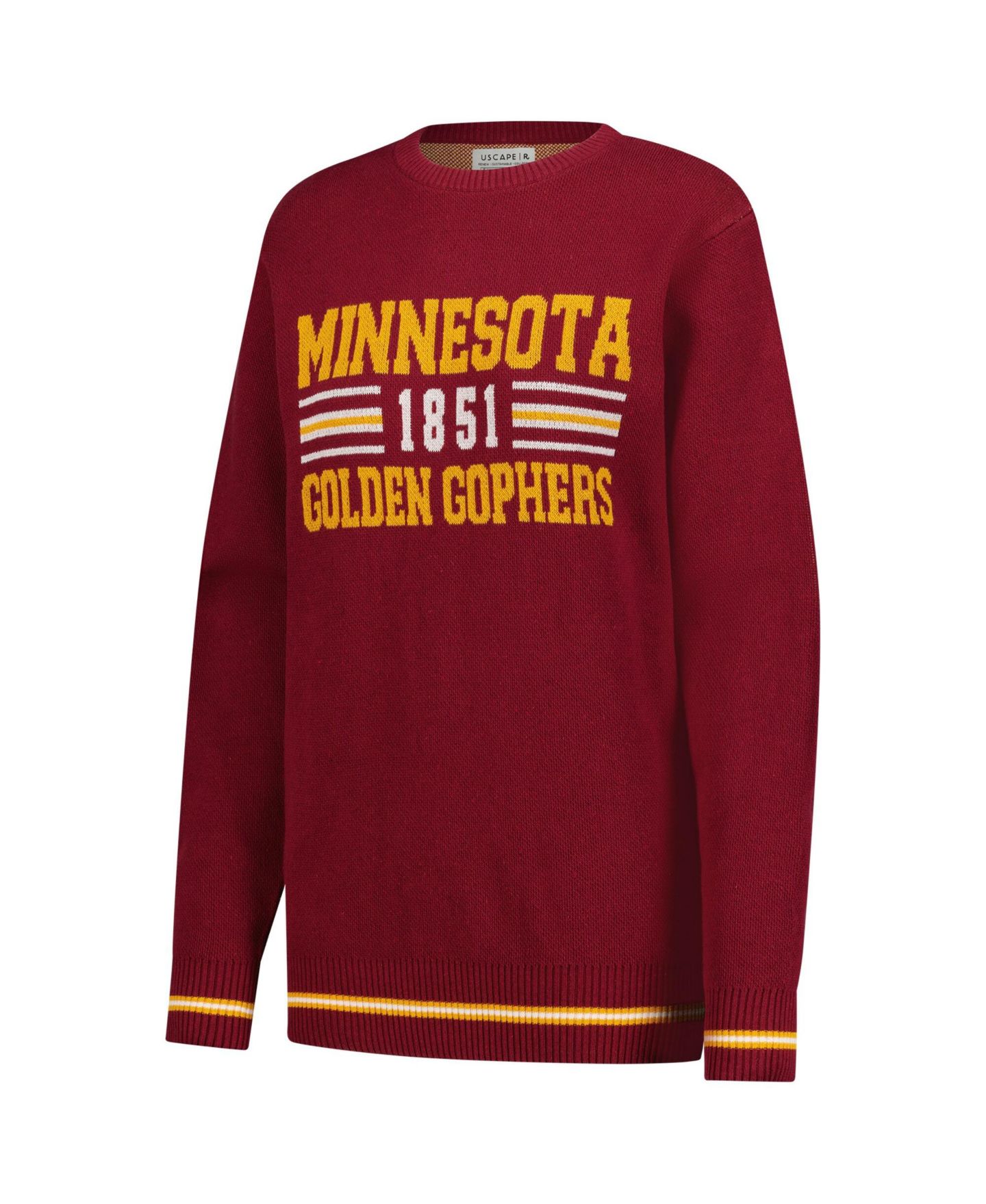 Мужской свитер Uscape Apparel and Maroon Minnesota Golden Gophers Renew Knit Vintage Retro — фото 2