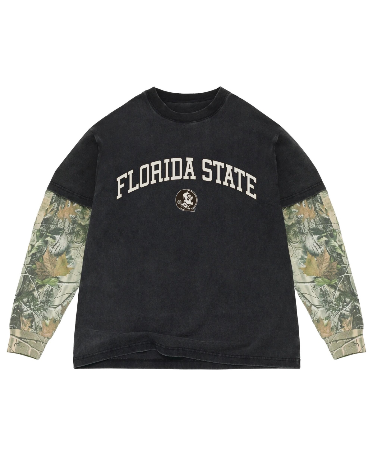 Uscape Apparel Men's Black/Camo Florida State Seminoles Back Bay Twofer Heavyweight Long Sleeve T-Shirt