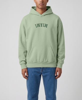 Men's Green Miami Hurricanes Upside Down Embroidered Vintage Heavyweight Hoodie