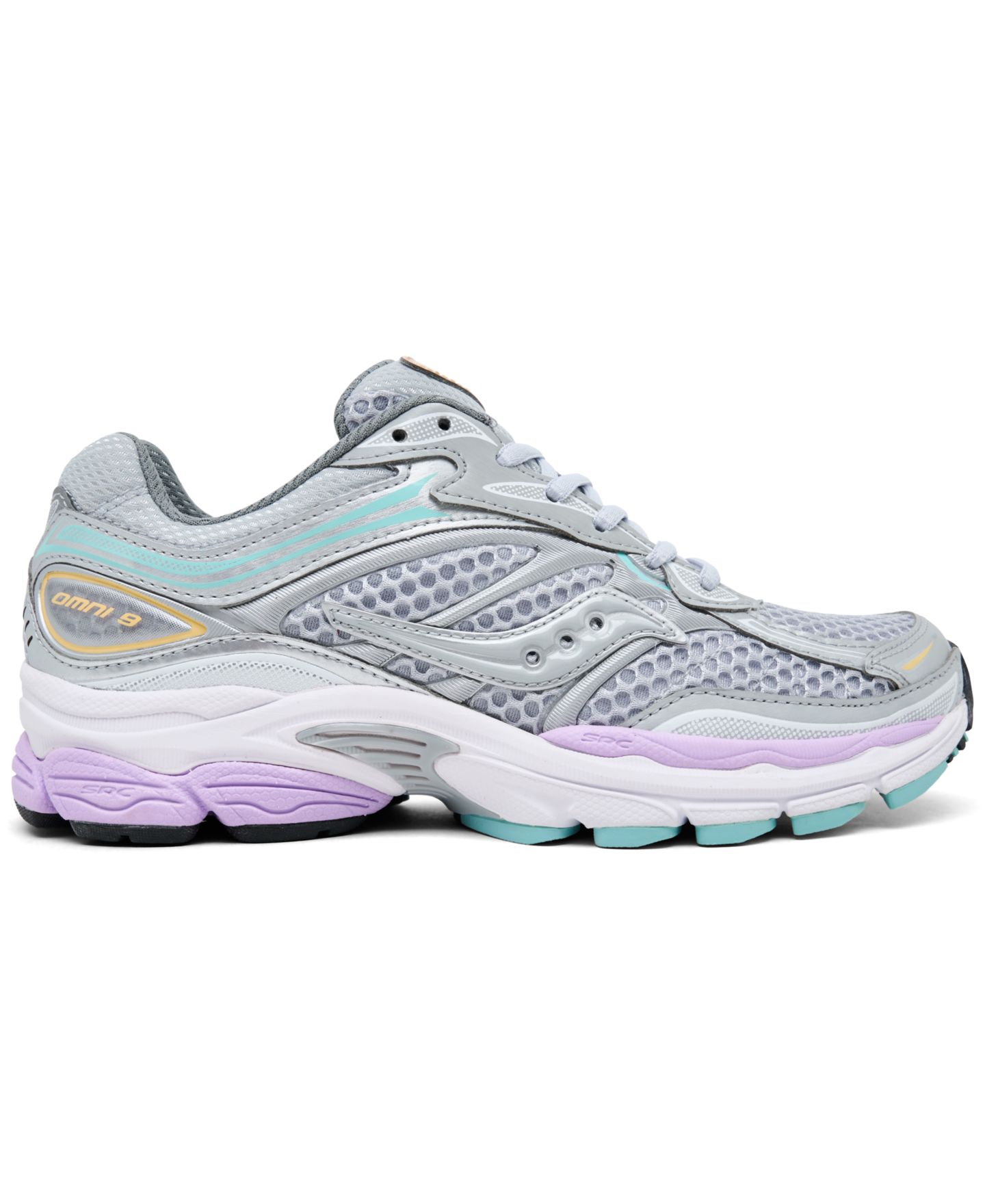 Женские кроссовки Saucony ProGrid Omni 9 Lifestyle, цвет: Серый / Орхидея — фото 2