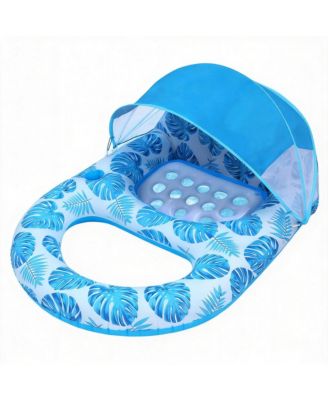 Pool Lounge Float UPF50 Plus Inflatable Lounger Cup Holder Footrest