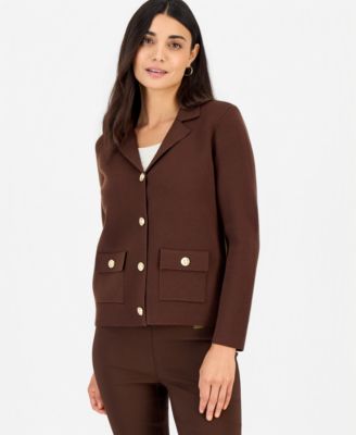 Petite Button-Front Cardigan