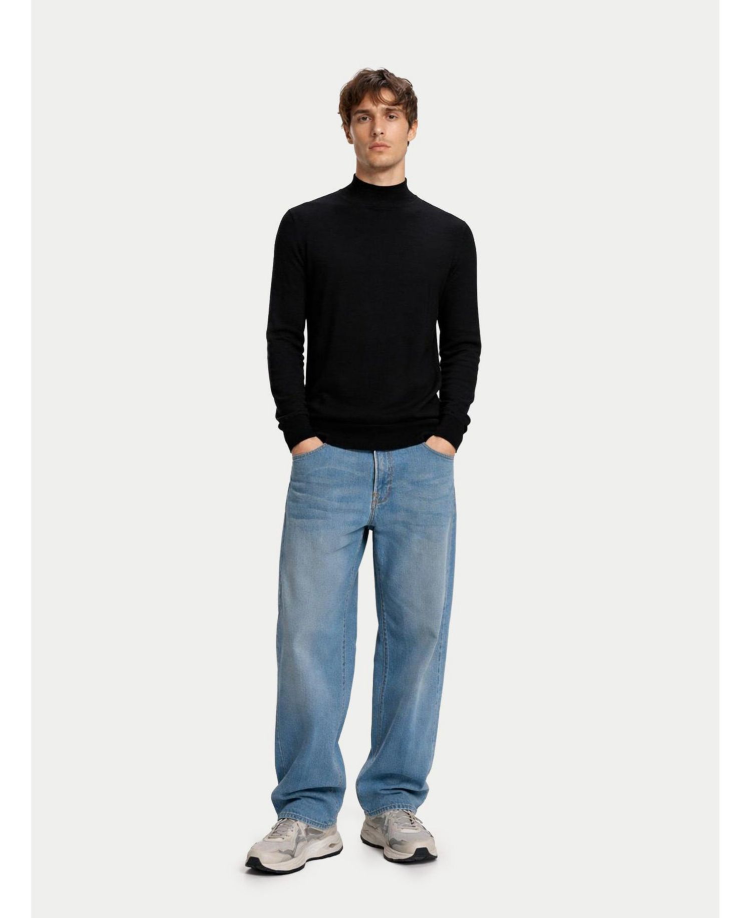 Men's Men Cashmere Silk High Neck Sweater