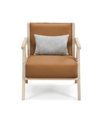 Modern Accent Chair with Rubberwood Frame and Upholstery