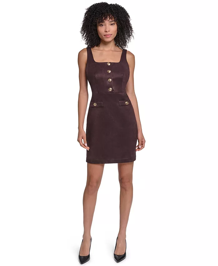 Women's Faux Suede Sheath Dress